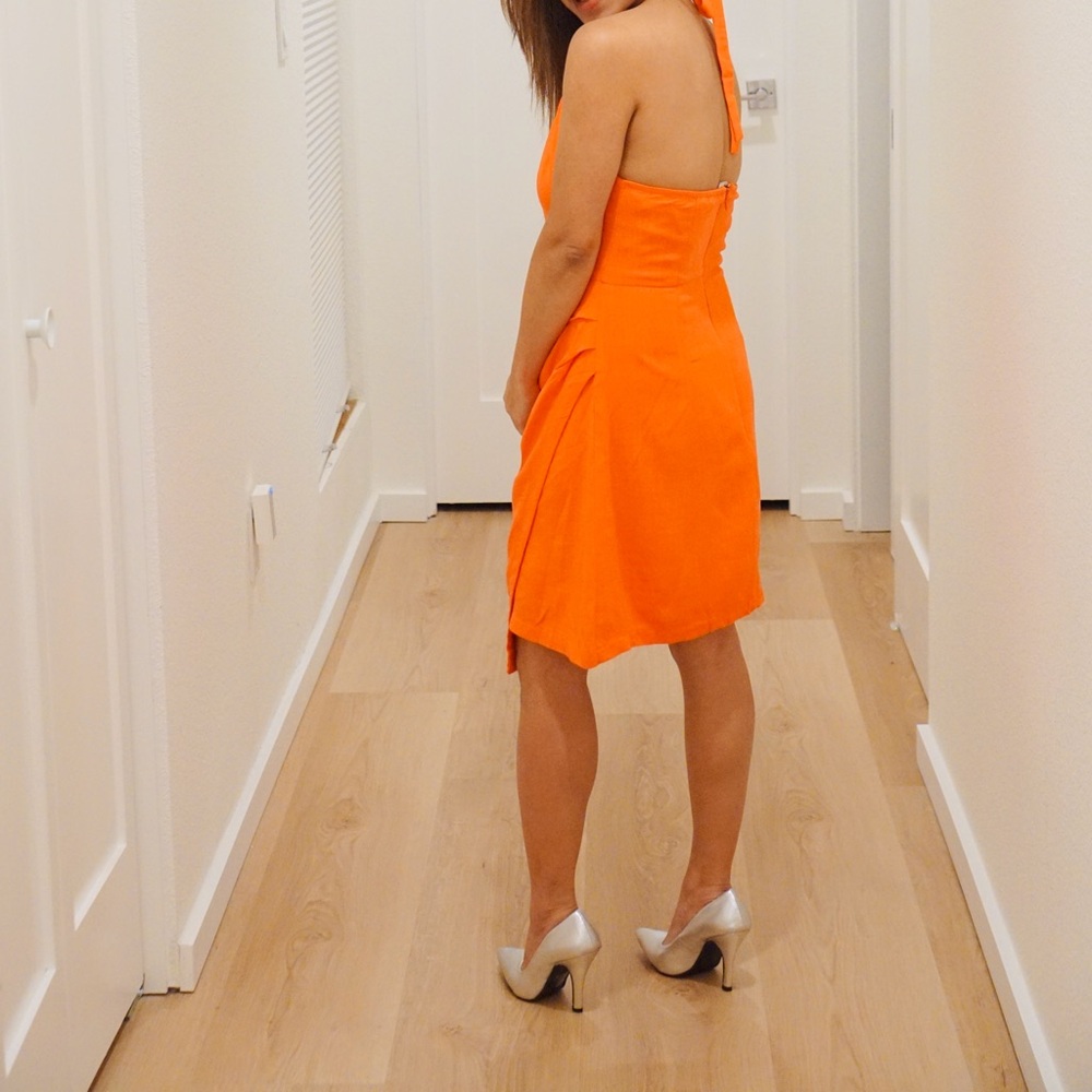 Lulus- cotton backless halter dress - like new worn only once